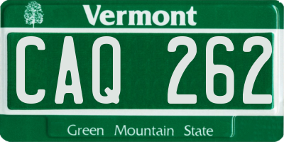 VT license plate CAQ262