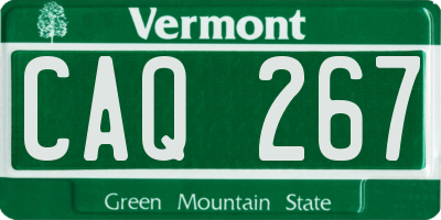 VT license plate CAQ267