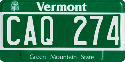 VT license plate CAQ274