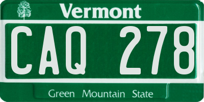VT license plate CAQ278