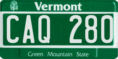 VT license plate CAQ280
