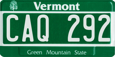 VT license plate CAQ292
