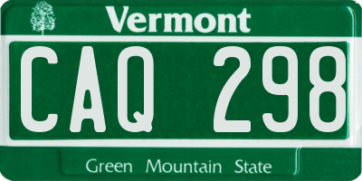 VT license plate CAQ298
