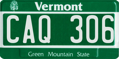 VT license plate CAQ306