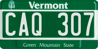 VT license plate CAQ307