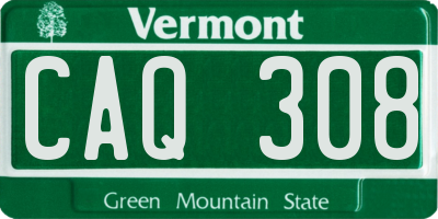 VT license plate CAQ308
