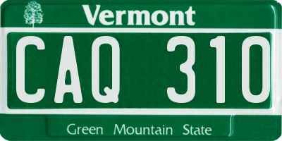 VT license plate CAQ310