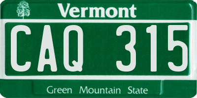 VT license plate CAQ315