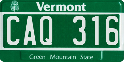 VT license plate CAQ316