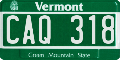 VT license plate CAQ318