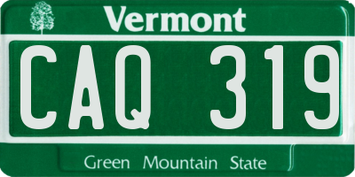 VT license plate CAQ319