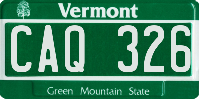 VT license plate CAQ326