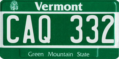 VT license plate CAQ332