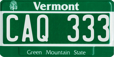 VT license plate CAQ333
