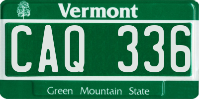 VT license plate CAQ336