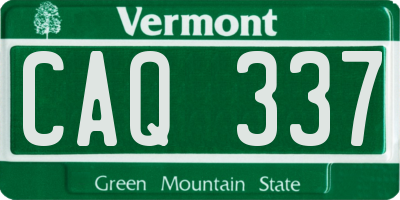 VT license plate CAQ337