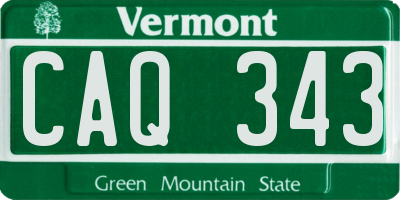 VT license plate CAQ343