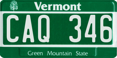 VT license plate CAQ346