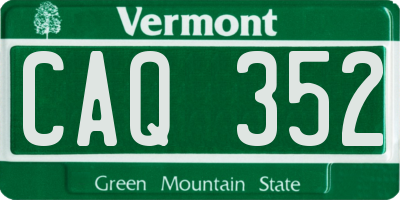 VT license plate CAQ352
