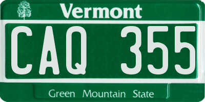 VT license plate CAQ355