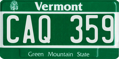 VT license plate CAQ359