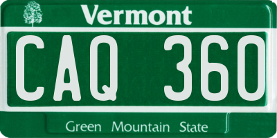 VT license plate CAQ360