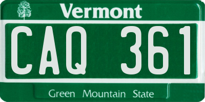 VT license plate CAQ361
