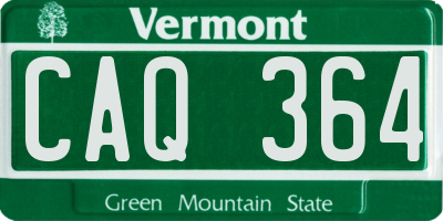 VT license plate CAQ364