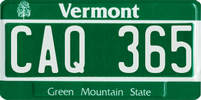 VT license plate CAQ365