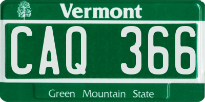 VT license plate CAQ366