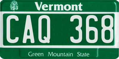 VT license plate CAQ368