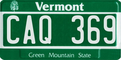 VT license plate CAQ369