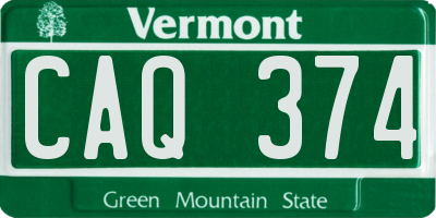 VT license plate CAQ374