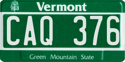 VT license plate CAQ376