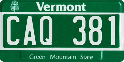 VT license plate CAQ381