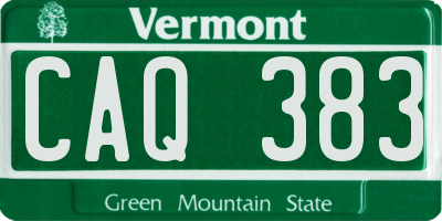 VT license plate CAQ383