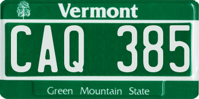 VT license plate CAQ385