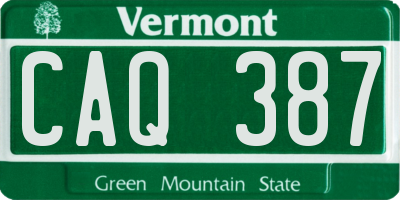 VT license plate CAQ387