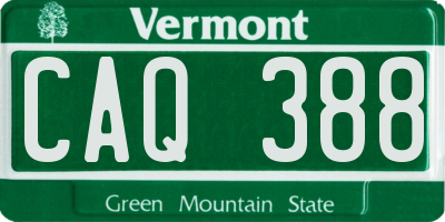 VT license plate CAQ388