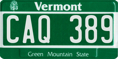 VT license plate CAQ389