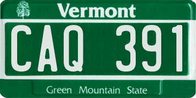 VT license plate CAQ391