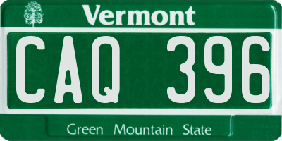 VT license plate CAQ396