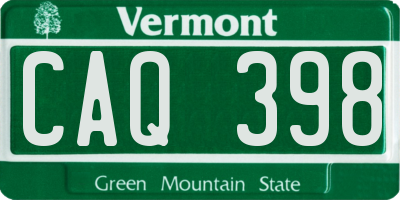 VT license plate CAQ398