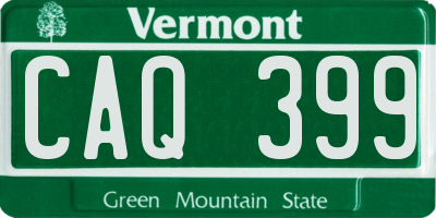 VT license plate CAQ399