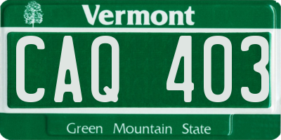 VT license plate CAQ403