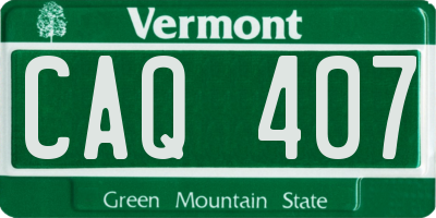 VT license plate CAQ407