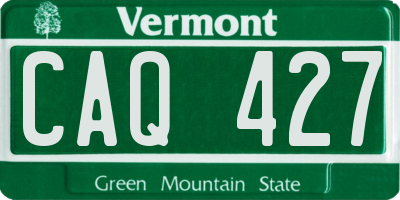 VT license plate CAQ427
