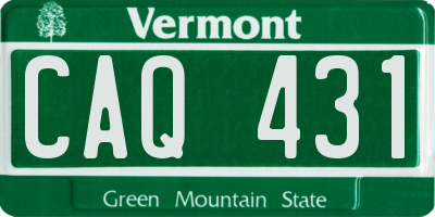 VT license plate CAQ431
