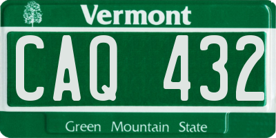 VT license plate CAQ432