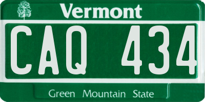 VT license plate CAQ434